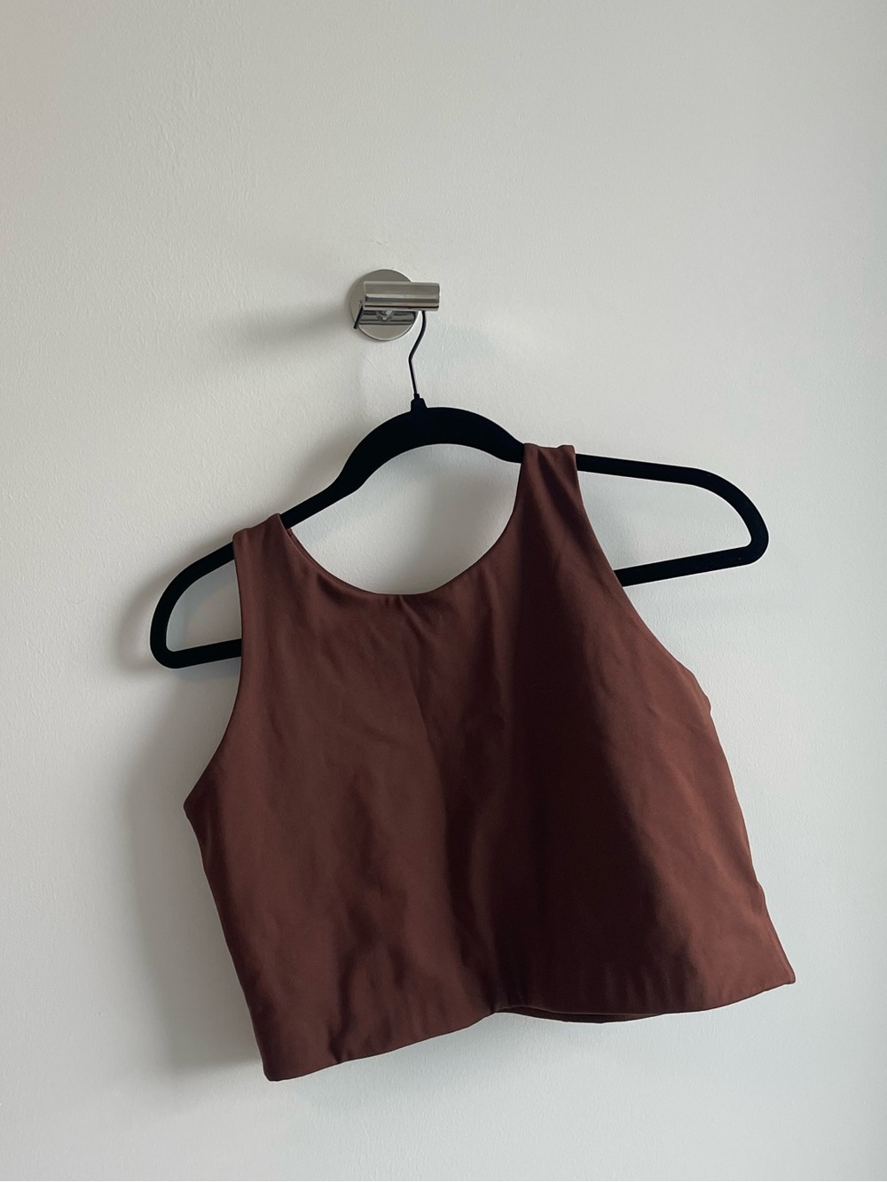 Girlfriend Collective Crop Tank Top in Chocolate Brown